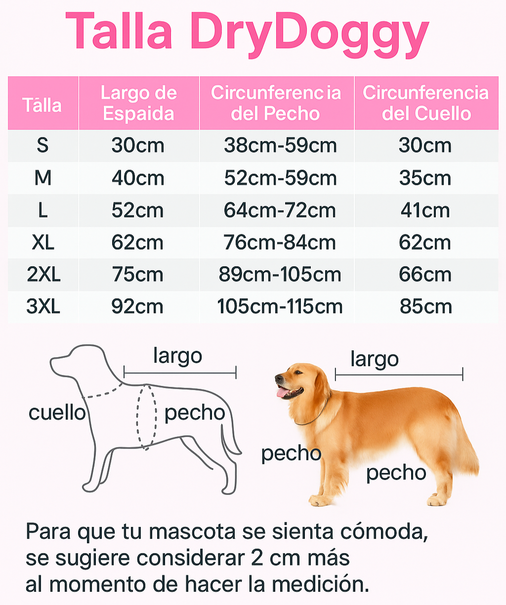DryDoggy: Chaqueta impermeable. Tu perro seco y limpio después de la lluvia.